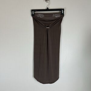 XS Tube Top Brown Embellished Festival Tunic Rhinestone Studded Chocolate